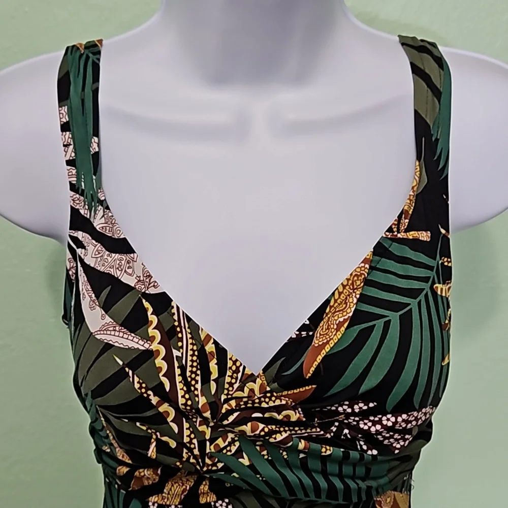 SWIM SUIT palm leaves one piece